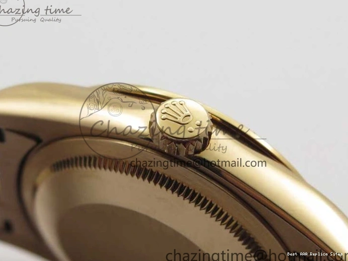 AAA Replica Watches on President A 2689 BP White ComfortFit Crystal Crystal Marker MOP RG Best Edition 128235 Dial Day-Date Bracelet RG 36mm 1218